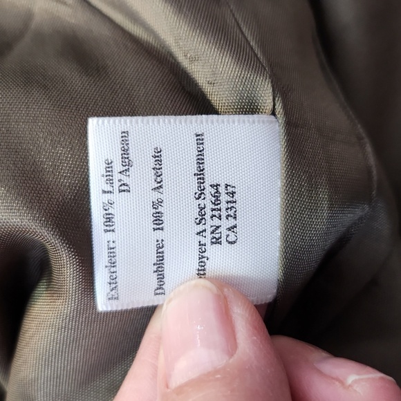 Talbots lambswool blazer green grey herringbone size 12P  blazer made in USA - Picture 12 of 13